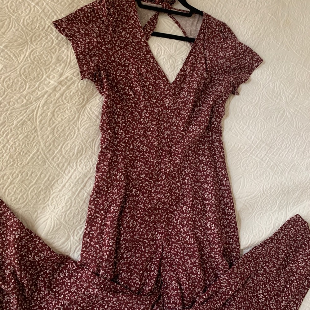 Wide leg cropped jumpsuit